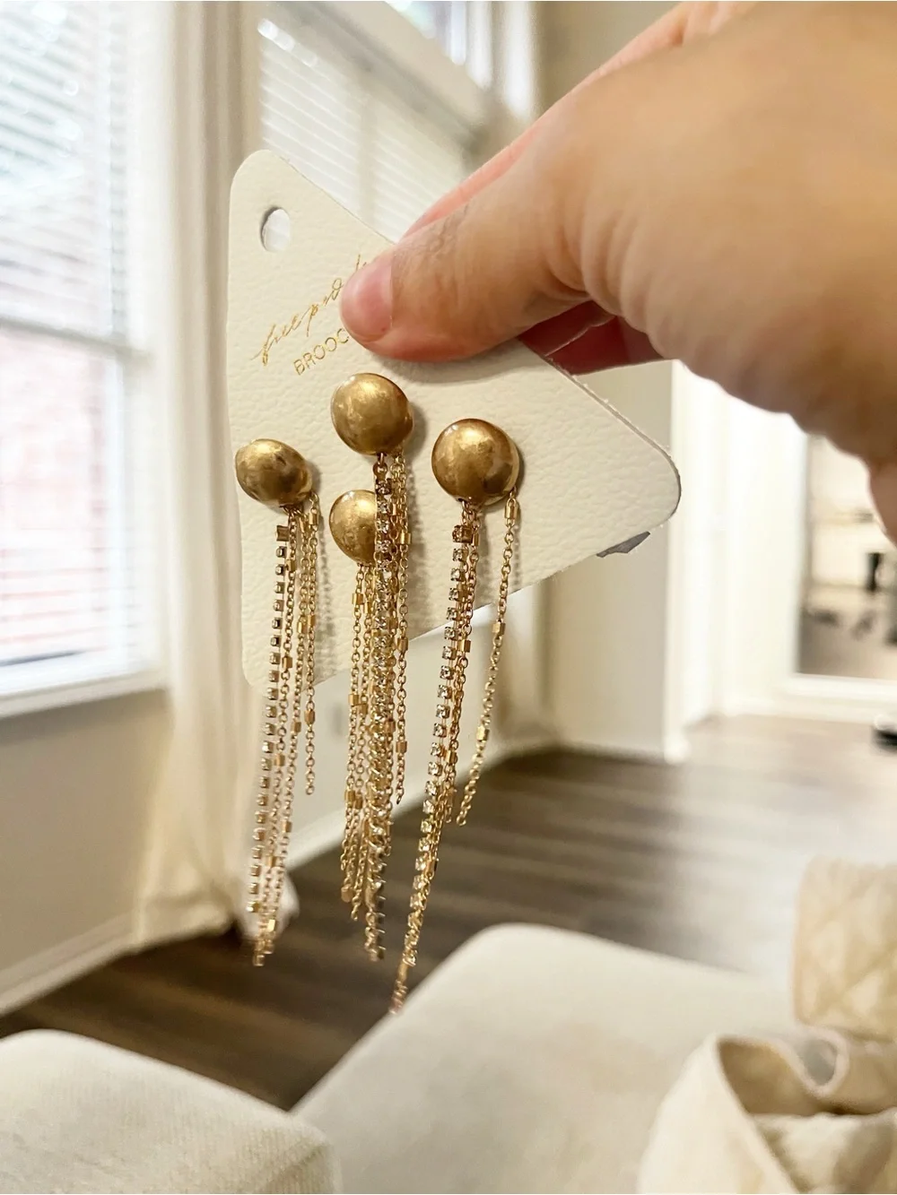 Free People Brandy Fringe Pin Set NWT Gold - Picture 4 of 5